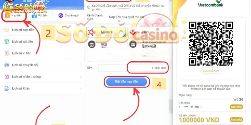 Hướng dẫn nạp tiền SODO qua QR code