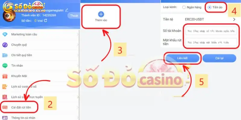 Liên kết tài khoản tiền ảo