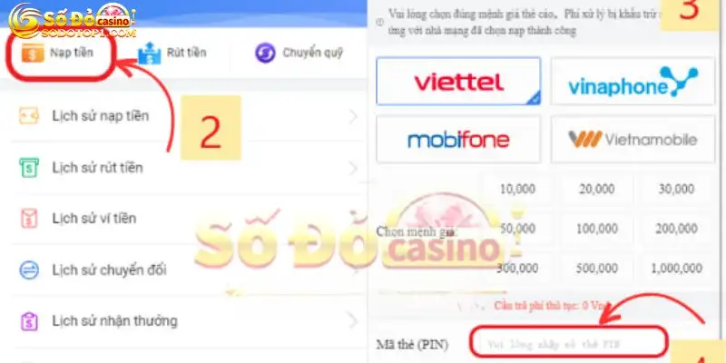 Nạp tiền bằng thẻ cào