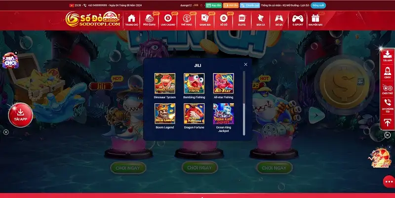 Tính năng nâng cấp súng để chơi game bắn cá ăn xu